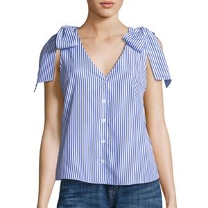 *Never Worn* J.O.A. Sleeveless Striped Bow Blouse